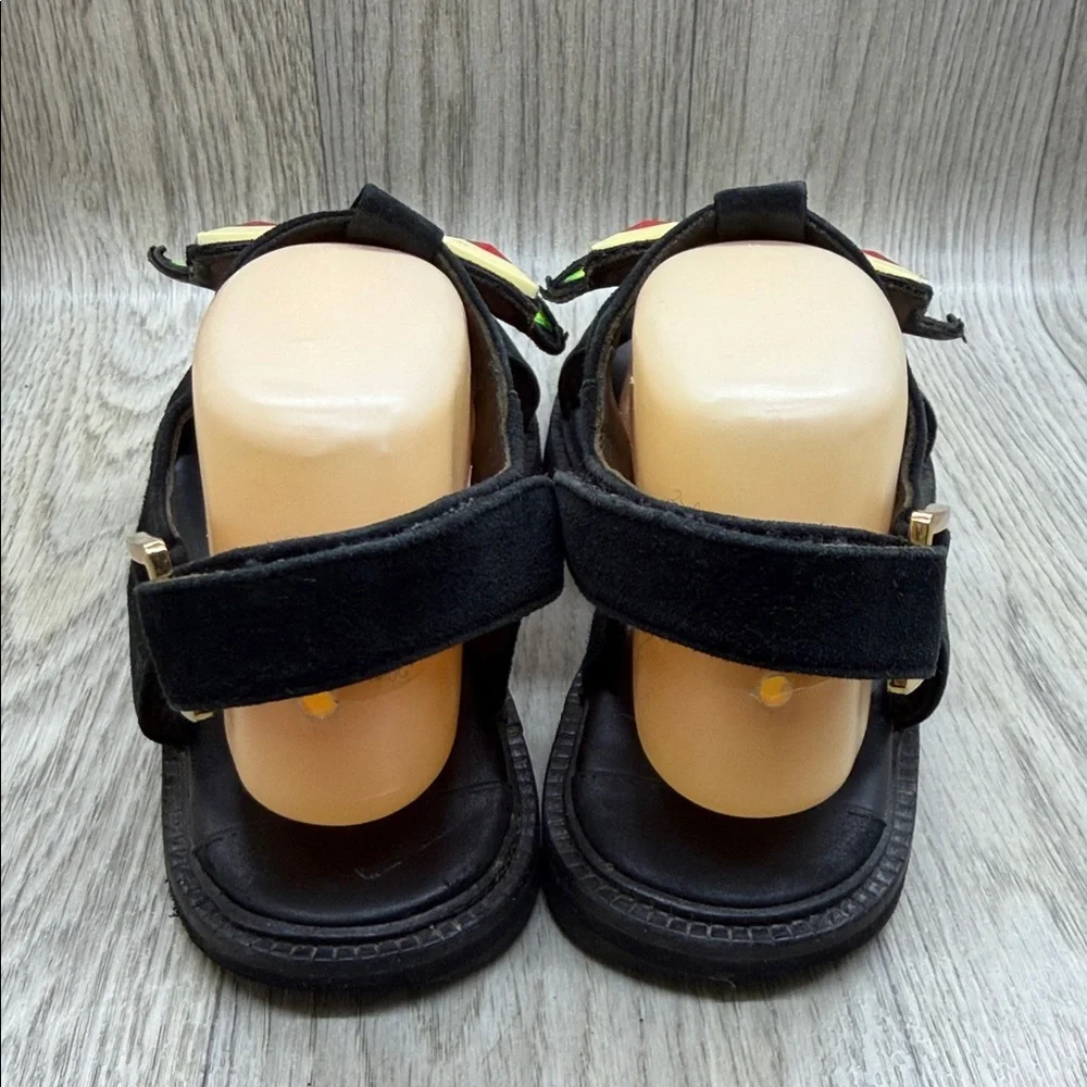 Kat Maconie Vibrant Geometric Black Sandals